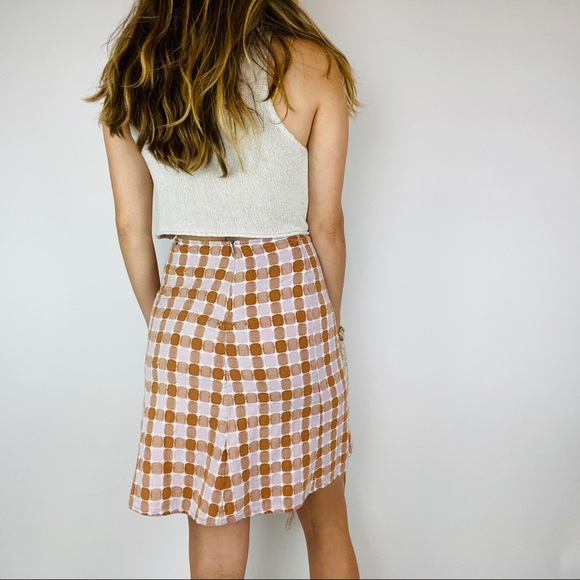 Free People gingham style colorful skirt - Picture 6 of 6